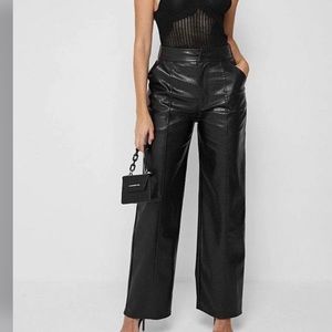 Black vegan leather pants